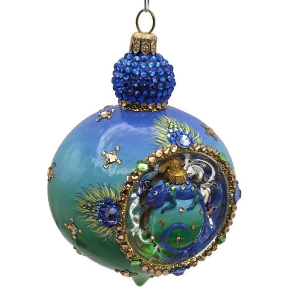 Patricia Breen Ornament Anniversary Reflector Peacock Chameleon Christmas Decor - Picture 5 of 11